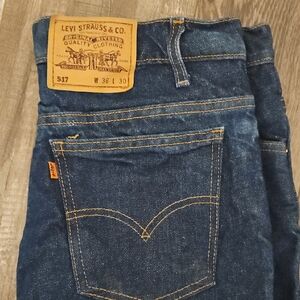Vintage 90s Levi's 517 Denim Jeans Made In USA Orange Tab 36x30